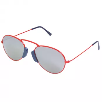 LGR Unisex Agadir Sunglasses Red Lens Black Frame 54/20/145 mm
