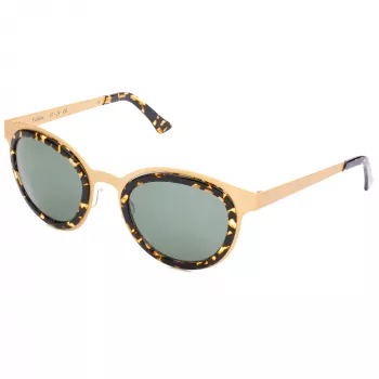 LGR Women's Feli Gold 09 Akiniai Nuo Saulės - Rankomis Poliruotas Acetato Rėmelis, Žalieji CR-39 Lęšiai, UV400 Apsauga