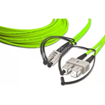 Lightwin LDP-50 LC-SC 2.0 OM5 dvigubas daugiamodis optinis pleistras, 1m, žalios spalvos LSZH
