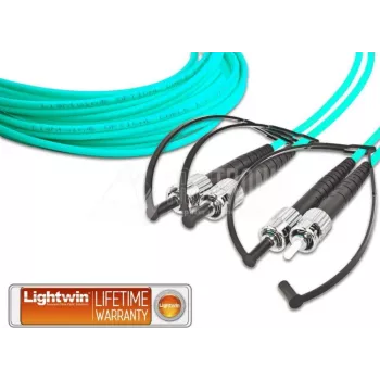 Lightwin LDP-50 ST-ST 5.0 OM3 dvigubas daugiamodis šviesolaidinis pataisymo kabelis, 5 m, aqua, LSZH