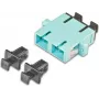 Lightwin LKUP DSC-DSC MM OM3 dvigubas SC optinis jungiklis, keraminė įvorė, metalinis korpusas, aqua, skydinis montavimas