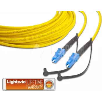 Lightwin LSP-09 LC-LC 20m OS1 vienmodis dvigubas šviesolaidinis komutacinis kabelis, geltonas LSP-09 LC-LC 20.0
