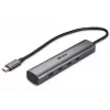 Lindy 4 portų USB 3.2 Gen 2 Type C šakotuvas, skirtas prijungti keturis USB Type C įrenginius per kompiuterio USB Type-C prievadą (43384)