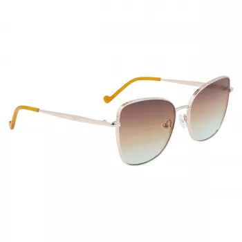 LIU JO Moteriški akiniai nuo saulės 46591-717 Havana Acetate Square Frame Brown Gradient Lens 55/17/140 mm