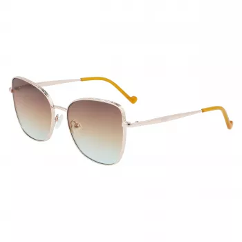 LIU JO Moteriški akiniai nuo saulės 46591-717 Havana Acetate Square Frame Brown Gradient Lens 55/17/140 mm
