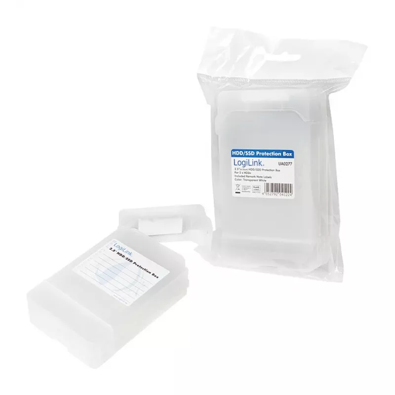 LogiLink 2.5 inch HDD Protection Box 2 HDD/SSD, balta