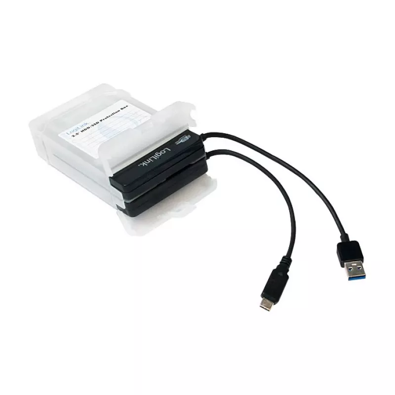 LogiLink 2.5 inch HDD Protection Box 2 HDD/SSD, balta