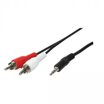 LogiLink 3,5 mm stereo Jack į 2x RCA garso laidas 1,5 m juodos spalvos