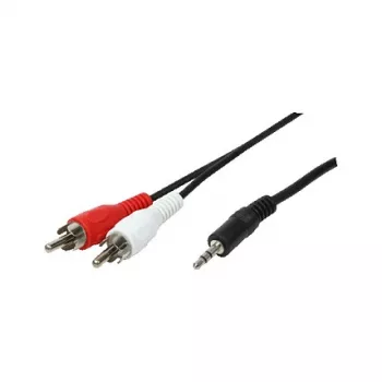 LogiLink 3,5 mm stereo Jack į 2x RCA garso laidas 1,5 m juodos spalvos