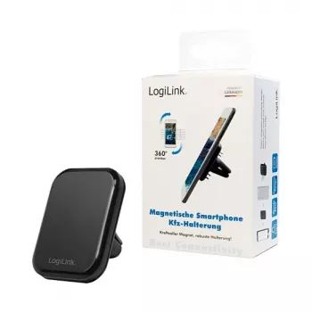 LogiLink AA0114 Magnetinis laikiklis automobiliui ant ventiliacijos grotelių, 360° sukimas, universalus, juodas