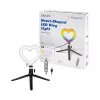 LOGILINK AA0155 LED žiedo apšvietimas su širdelės forma ir trikojis, 20,5 cm, 10 ryškumo lygių, 3000K-6000K, USB-A