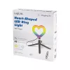 LOGILINK AA0155 LED žiedo apšvietimas su širdelės forma ir trikojis, 20,5 cm, 10 ryškumo lygių, 3000K-6000K, USB-A