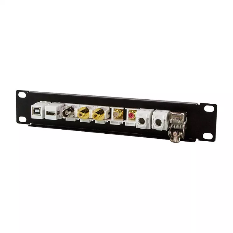 LogiLink ACT108 10 prievadų Keystone skydelis, 10 colių stovas, 1U, juodas