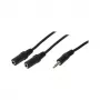 LogiLink garo skirstytuvas, 3,5 mm stereo kištukas į 2x 3,5 mm stereo lizdus, juodas, 0,2 m