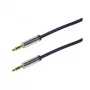 LogiLink CA10030 Premium 3.5mm TRS vyras į vyrą garso laidas, metalinės jungtys, mėlynas, 0,3 m