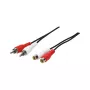 LogiLink CA1037 garso ilginimo laidas, 2x RCA kištukas į 2x RCA lizdą, 5 m, juodas