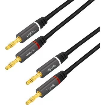 LogiLink CA1210 Garso kabelis 3 m Banana 2 x Banana Juodas