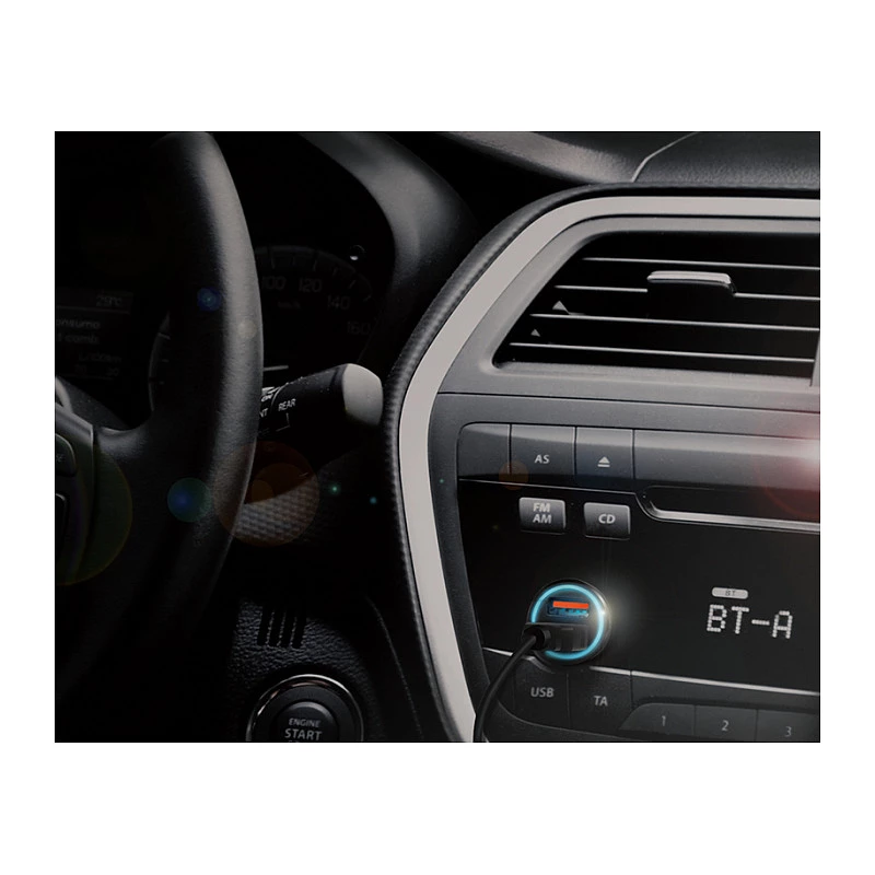 LogiLink PA0285 2 prievadų USB automobilinis įkroviklis 10.5W, LED apšvietimas, juodas