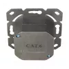 Logilink Cat.6 sieninis lizdas 2xRJ45 STP, horizontalus, signalinė balta