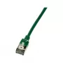 LogiLink Cat.6A S/FTP TPE SlimLine Patch Laidas, 0,3 m, Žalias