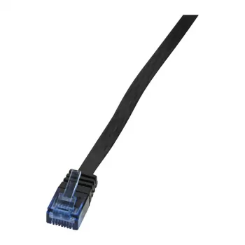 LOGILINK CP0137B Plokščias Cat.5e U/UTP jungiamasis kabelis, RJ45, juodas, 5,0 m