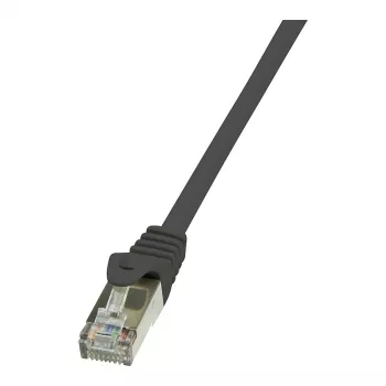 LogiLink CP1033S Cat.5e F/UTP RJ45 jungiamasis laidas, 1 m, juodas, su apsauga nuo užraktų lūžimo