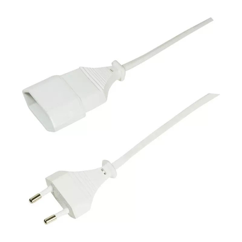LogiLink CP125 ilginimo laidas, Europlug CEE 7/16 kištukas – lizdas, 1 m, baltas
