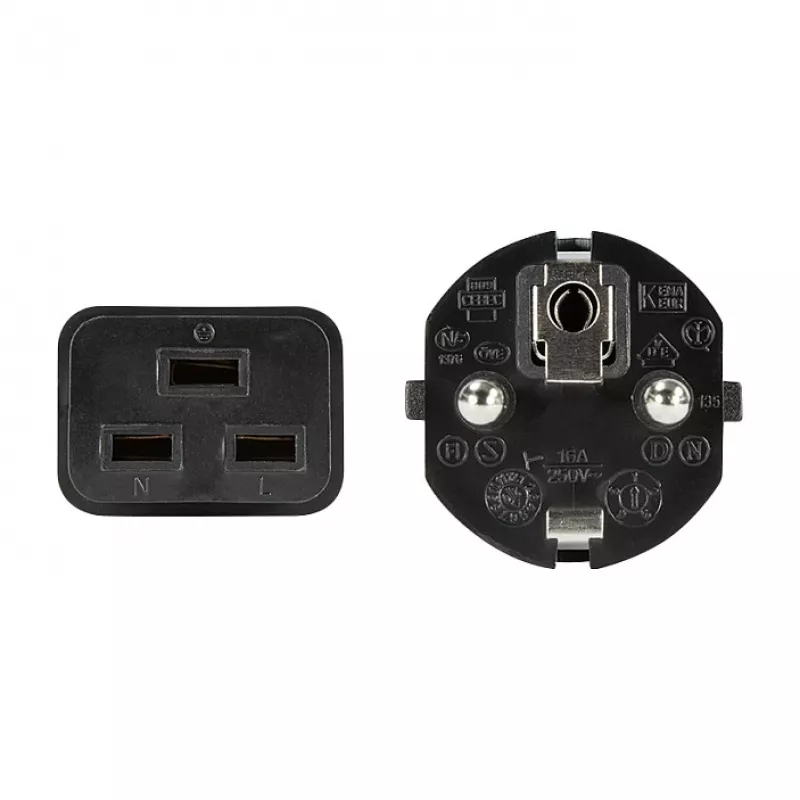 Logilink CP151 maitinimo laidas, CEE 7/7 – IEC C19, juodas, 1 m