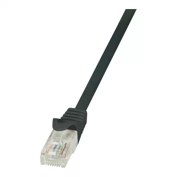 LogiLink CP2013U Cat6 U/UTP RJ45 Ethernet Patch Cable, 0.25 m, juodas su Snagless Boot