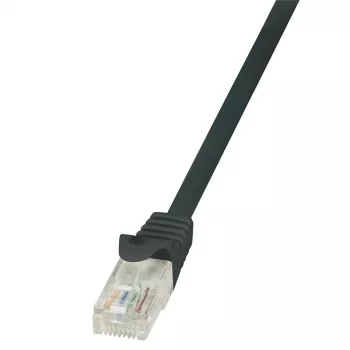 LogiLink CP2023U EconLine Cat6 U/UTP RJ45 Patch Laidas - 0,5 m, juodas, su apsauga nuo užraktų
