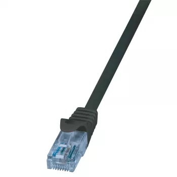 LogiLink CP3033U EconLine Cat.6A U/UTP Patch laidas, RJ45 kištukas į RJ45 kištuką, juodas, 1 m