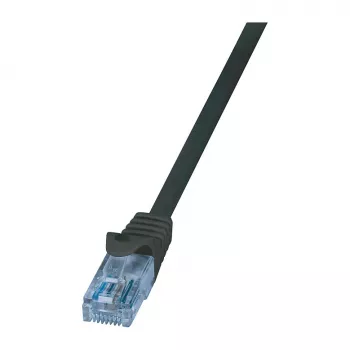 LogiLink CP3033U EconLine Cat.6A U/UTP Patch laidas, RJ45 kištukas į RJ45 kištuką, juodas, 1 m
