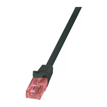LogiLink CQ2023U Cat6 U/UTP Snagless pataisos kabelis, 0.5m, juodas, LSZH