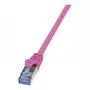 LogiLink CQ3019S CAT 6A S/FTP Patch kabelis, RJ45, 0.25 m, Rožinis, LSZH, Snagless