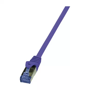 LogiLink CQ302VS Cat.6a S/FTP laidinis kabelis, 0,5 m, violetinis, LSZH, su apsauga nuo užkabinimo