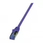 LogiLink CQ302VS Cat.6a S/FTP laidinis kabelis, 0,5 m, violetinis, LSZH, su apsauga nuo užkabinimo