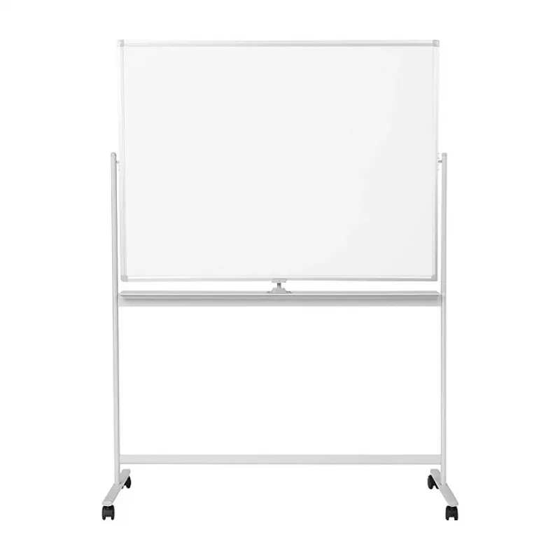 LogiLink EO0064 Mobilus dvipusis rašymo lentos stovas, magnetinis plienas, aliuminio rėmas, 120x80 cm, baltas/sidabrinis