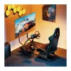 LOGILINK EO0065 Racing Simulator Cockpit su monitoriaus laikikliu, plieniniu rėmu, PVC odos sėdyne, iki 32 colių monitoriui, juodos spalvos