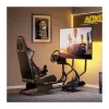 LOGILINK EO0065 Racing Simulator Cockpit su monitoriaus laikikliu, plieniniu rėmu, PVC odos sėdyne, iki 32 colių monitoriui, juodos spalvos