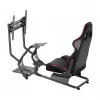 LOGILINK EO0065 Racing Simulator Cockpit su monitoriaus laikikliu, plieniniu rėmu, PVC odos sėdyne, iki 32 colių monitoriui, juodos spalvos