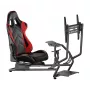 LOGILINK EO0065 Racing Simulator Cockpit su monitoriaus laikikliu, plieniniu rėmu, PVC odos sėdyne, iki 32 colių monitoriui, juodos spalvos