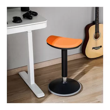 LOGILINK EO0071 Ergonominė reguliuojamo aukščio svyruojanti kėdė, oranžinė – 120 kg talpa, dujinis švytuoklis