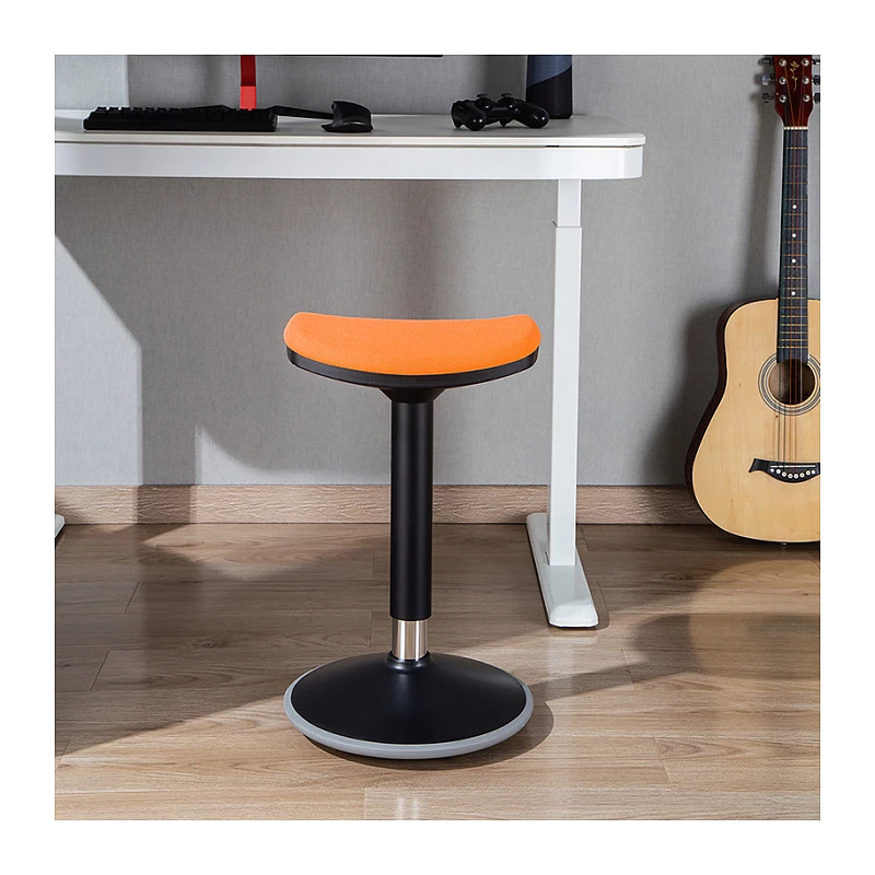 LOGILINK EO0071 Ergonominė reguliuojamo aukščio svyruojanti kėdė, oranžinė – 120 kg talpa, dujinis švytuoklis