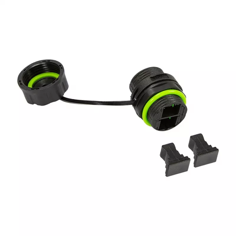 LOGILINK FA05SD1 lauko optinio pluošto SC duplex jungtis su dulkių dangteliu – multimode OM3/OM4, aqua (10 vnt. pakuotė)
