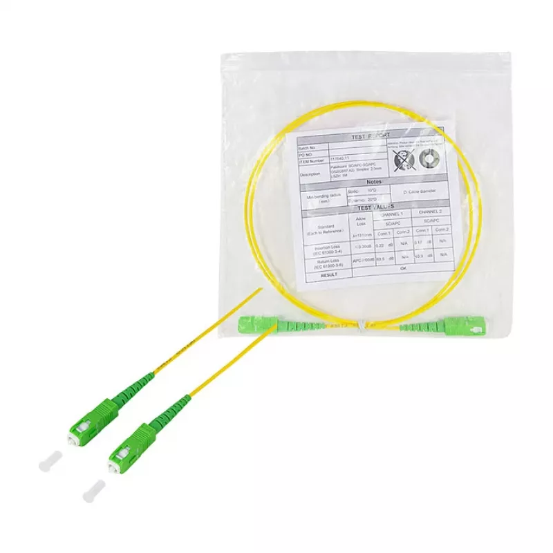 LogiLink šviesolaidinis jungiamasis laidas – Simplex, OS2 SM G.657.A2, SC/APC į SC/APC, 1 m, geltonas