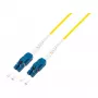 LogiLink Fiber Uniboot Patch Cord OS2 LC Duplex iki LC Duplex 0,5 m LSZH geltona
