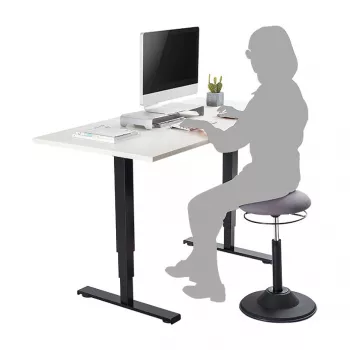 LOGILINK aukščio reguliavimo svyruojanti kėdė EO0022 – aktyvaus sėdėjimo ergonomiška kėdė su dujiniu pakėlimu, 360° sukimu, juoda