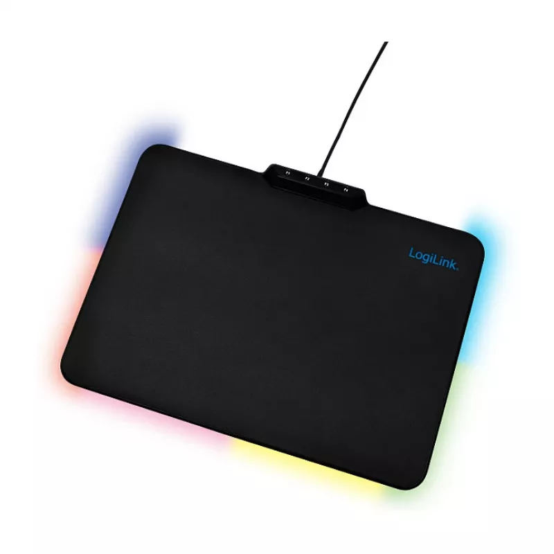 LogiLink ID0155 RGB žaidimų pelės kilimėlis – silikoninis paviršius, neslystantis pagrindas, USB-A maitinimas, 36x26 cm, juodas
