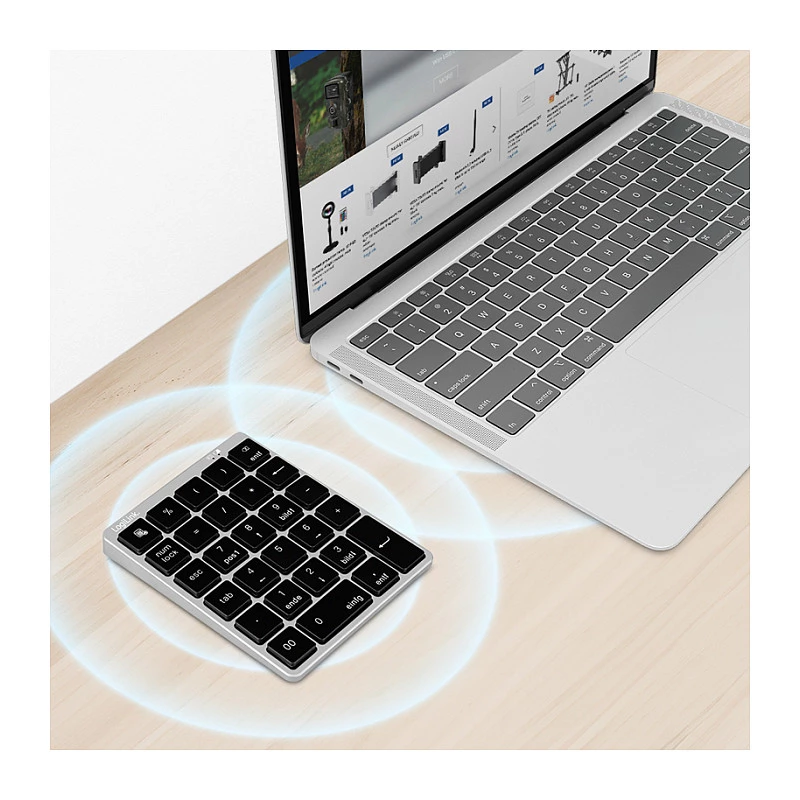 LogiLink ID0212 belaidis skaitmenų klaviatūros blokas, 28 klavišai, Bluetooth 5.0, Space Grey
