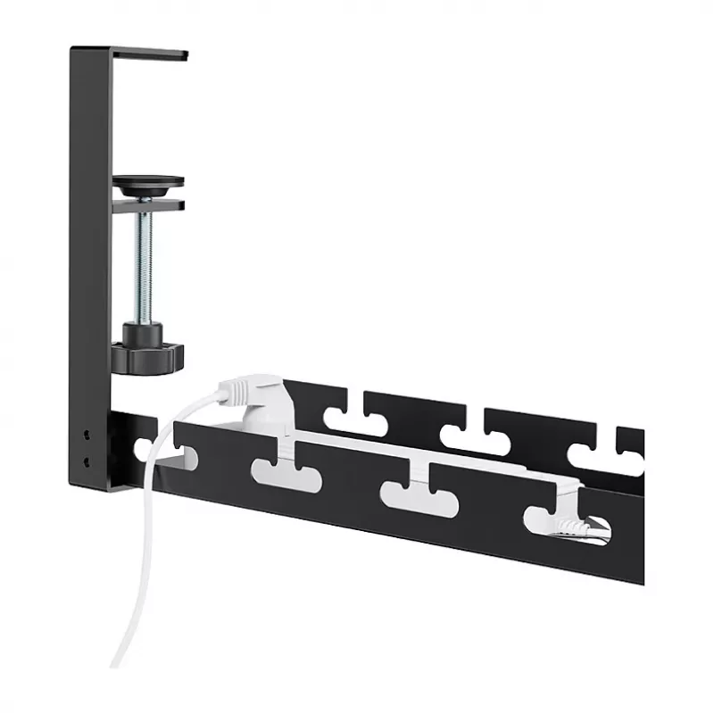 LOGILINK KAB0094 Po stalu tvirtinamas kabelių padėklas, su spaustukais, ištraukiamas, metalinis, juodas